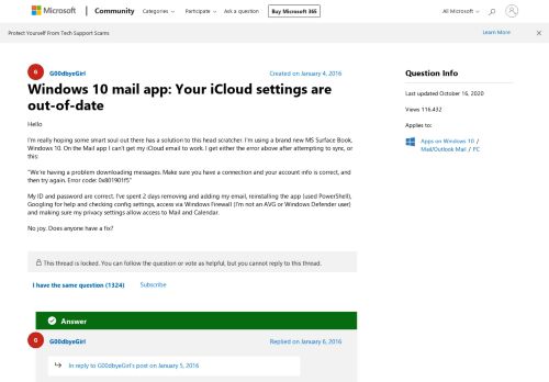 
                            12. Windows 10 mail app: Your iCloud settings are out-of-date ...