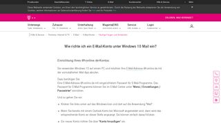 
                            11. Windows 10 Mail E-Mail-Konto einrichten | Telekom Hilfe