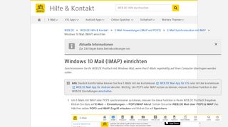 
                            9. Windows 10 Mail (IMAP) einrichten - WEB.DE Hilfe