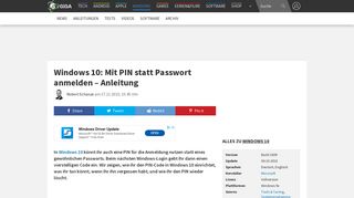 
                            6. Windows 10: Mit PIN statt Passwort anmelden – Anleitung – GIGA