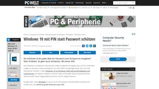 
                            8. Windows 10 mit PIN statt Passwort schützen - PC-WELT