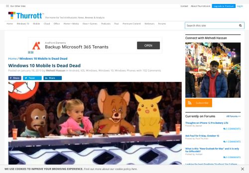 
                            9. Windows 10 Mobile Is Dead Dead - Thurrott.com