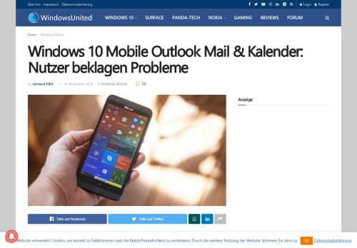 
                            9. Windows 10 Mobile Outlook Mail & Kalender: Nutzer beklagen ...