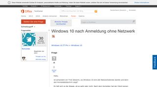 
                            3. Windows 10 nach Anmeldung ohne Netzwerk - Microsoft