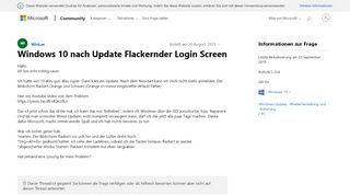 
                            1. Windows 10 nach Update Flackernder Login Screen - Microsoft Community