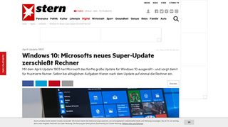 
                            13. Windows 10: Neues Super-Update zerschießt Rechner | STERN.de
