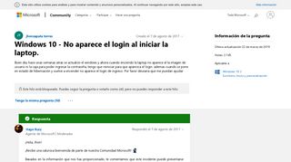 
                            1. Windows 10 - No aparece el login al iniciar la laptop. - Microsoft ...