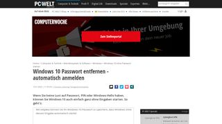 
                            8. Windows 10 Passwort entfernen - ...