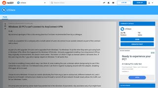 
                            6. Windows 10 PC's can't connect to AnyConnect VPN : Cisco - Reddit