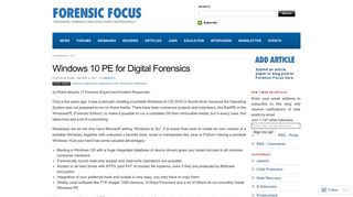 
                            10. Windows 10 PE for Digital Forensics | Forensic Focus - Articles