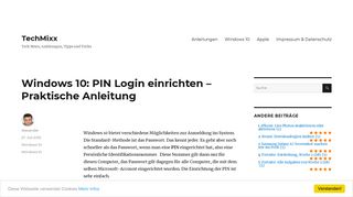 
                            6. Windows 10: PIN Login einrichten - Praktische Anleitung - TechMixx