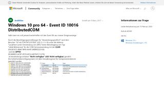 
                            1. Windows 10 pro 64 - Event ID 10016 DistributedCOM - Microsoft ...