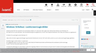 
                            12. Windows 10 Rollout - LockScreen/Login-Bilder | Ivanti User Community