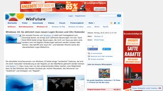 
                            2. Windows 10: So aktiviert man neuen Login-Screen und Uhr/Kalender ...