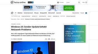 
                            8. Windows 10: Sonder-Update behebt Netzwerk-Probleme | heise online
