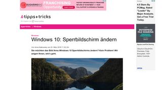 
                            11. Windows 10: Sperrbildschirm ändern - Heise