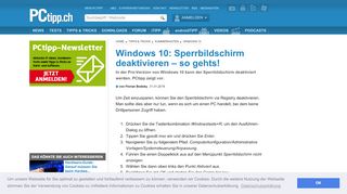 
                            8. Windows 10: Sperrbildschirm deaktivieren – so gehts! - PCtipp.ch