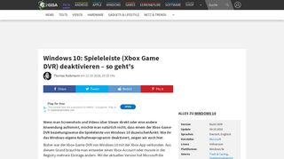
                            10. Windows 10: Spieleleiste (Xbox Game DVR) deaktivieren – so geht's ...