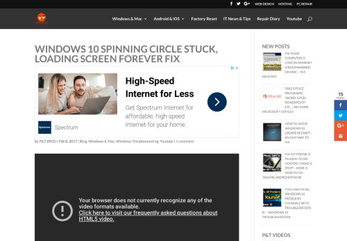 
                            4. Windows 10 spinning circle stuck, loading screen forever fix | P&T IT ...