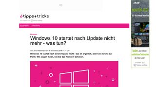 
                            8. Windows 10 startet nach Update nicht mehr - was tun? - Heise