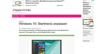 
                            1. Windows 10: Startmenü anpassen - Heise