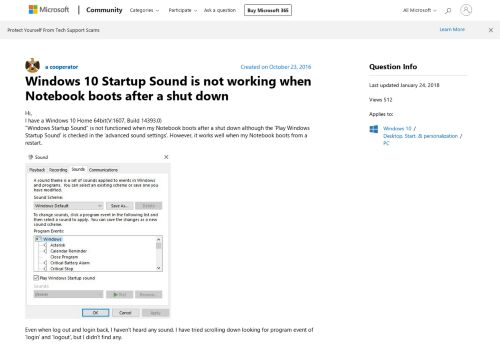 
                            7. Windows 10 Startup Sound is not working when Notebook boots after ...