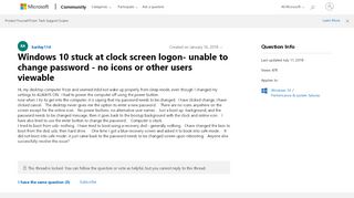 
                            2. Windows 10 stuck at clock screen logon- unable to change password ...