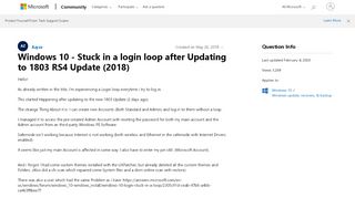 
                            2. Windows 10 - Stuck in a login loop after Updating to 1803 RS4 ...