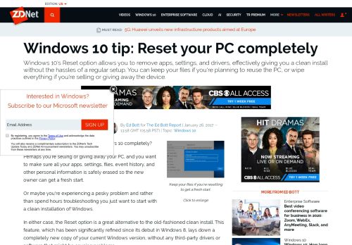
                            8. Windows 10 tip: Reset your PC completely | ZDNet
