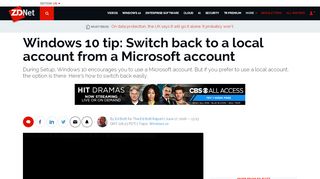 
                            12. Windows 10 tip: Switch back to a local account from a ...