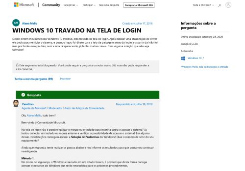 
                            5. WINDOWS 10 TRAVADO NA TELA DE LOGIN - Microsoft Community