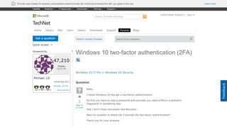 
                            5. Windows 10 two-factor authentication (2FA) - Microsoft