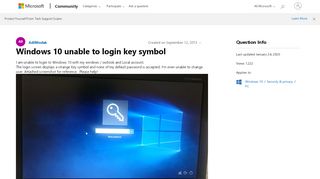 
                            10. Windows 10 unable to login key symbol - Microsoft Community