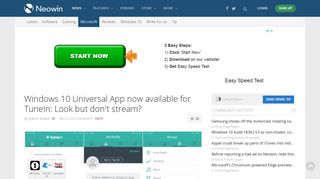 
                            12. Windows 10 Universal App now available for TuneIn: Look but don't ...