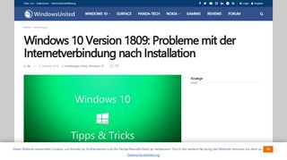 
                            11. Windows 10 Version 1809: Probleme mit der Internetverbindung nach ...