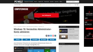 
                            3. Windows 10: Verstecktes Administrator-Konto aktivieren - PC-WELT