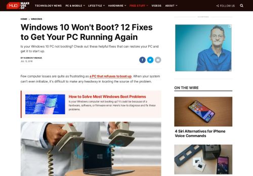 
                            3. Windows 10 Won't Boot? Try These 12 Fixes to Get Your PC Running ...