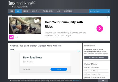 
                            11. Windows 10 zu einem anderen Microsoft Konto wechseln - Deskmodder
