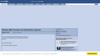 
                            5. Windows 2000: Kennwort vom Administrator vergessen - Computerhilfen.de