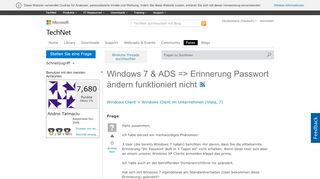 
                            4. Windows 7 & ADS => Erinnerung Passwort ändern funktioniert nicht ...