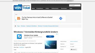 
                            6. Windows 7 Anmelde-Hintergrundbild ändern - Tipps & Tricks - WinTotal