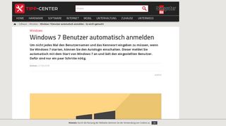 
                            3. Windows 7 Benutzer automatisch anmelden – So wird's gemacht ...