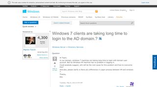 
                            1. Windows 7 clients are taking long time to login to the AD ...