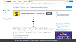 
                            10. Windows 7 environment variable not working in path - Stack Overflow