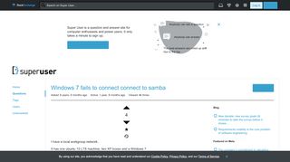 
                            3. Windows 7 fails to connect connect to samba - Super User