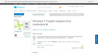 
                            2. Windows 7 Forgets mapped drive credentials - Microsoft