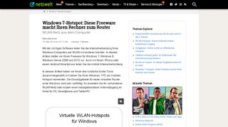 
                            11. Windows 7-Hotspot: Diese Freeware macht Ihren Rechner zum Router ...