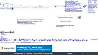 
                            3. Windows 7, HTTPS WebDav: Asks for password twice and fails. Any ...