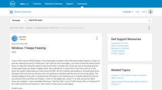 
                            9. Windows 7 Keeps Freezing - Dell Community