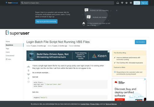 
                            13. windows 7 - Login Batch File Script Not Running VBS Files - Super User
